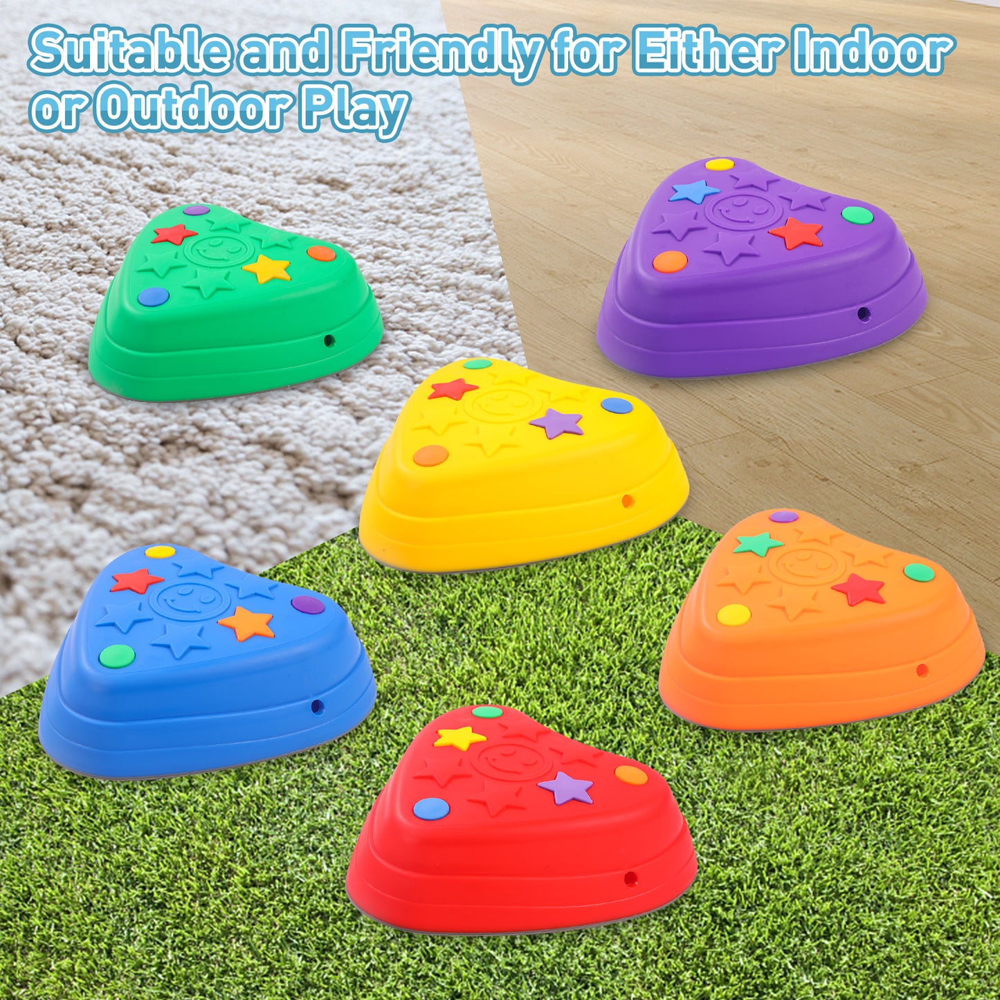 Stackable Balance Stepping Stone Set of Sensory Play Toy, Ideal Christmas Gift for Toddlers