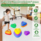 RORLAND 9pcs Balance Stepping Stone for Kids, Anti-Slip Rubber Stackable Blocks, Obstacle Course and Sensory Game for Children