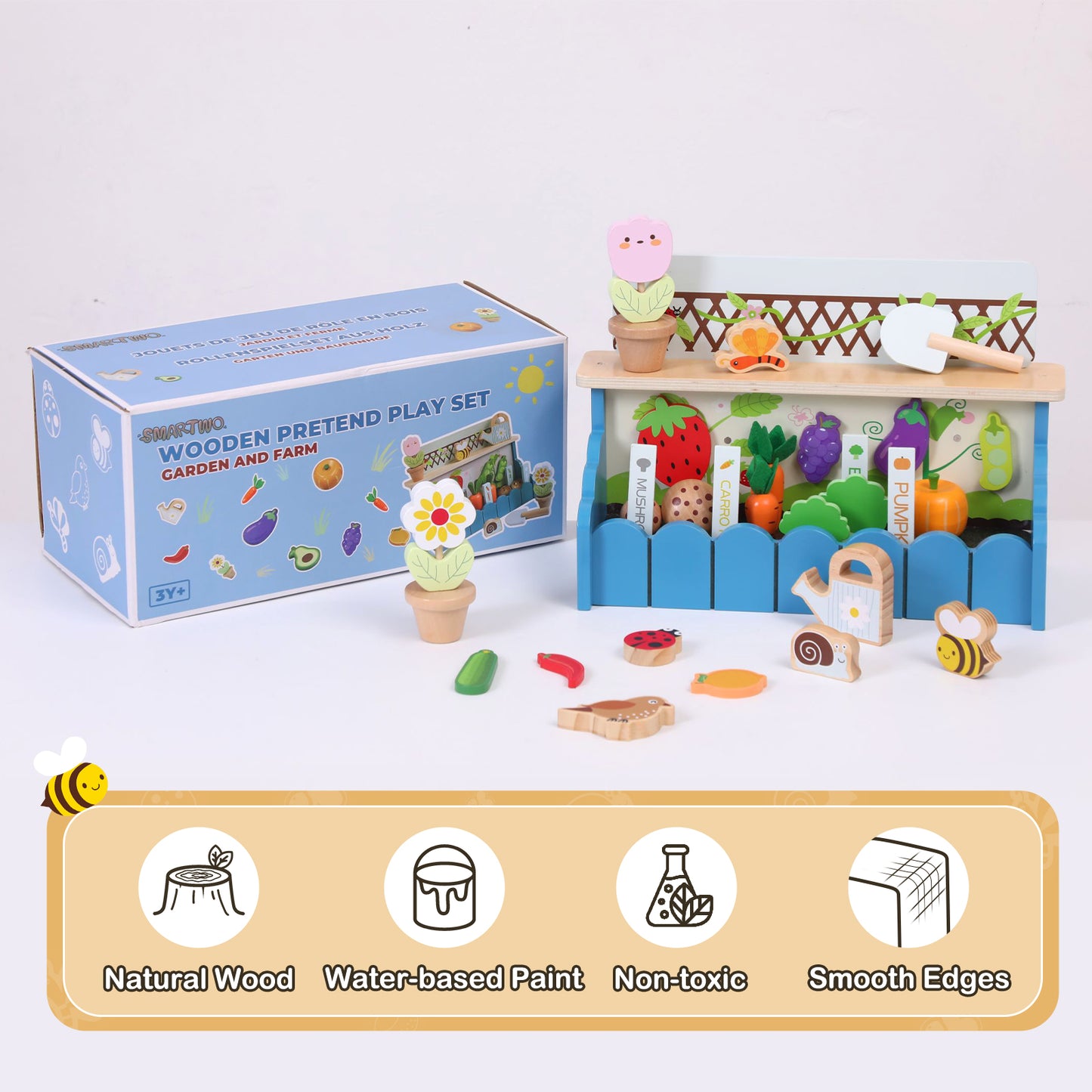 🌻💦Wooden Flower Garden Toy Playset for Toddlers