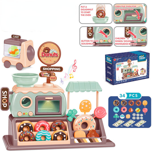 Donut Store for Toddlers Pretend Play Game, Light and Sound Interaction