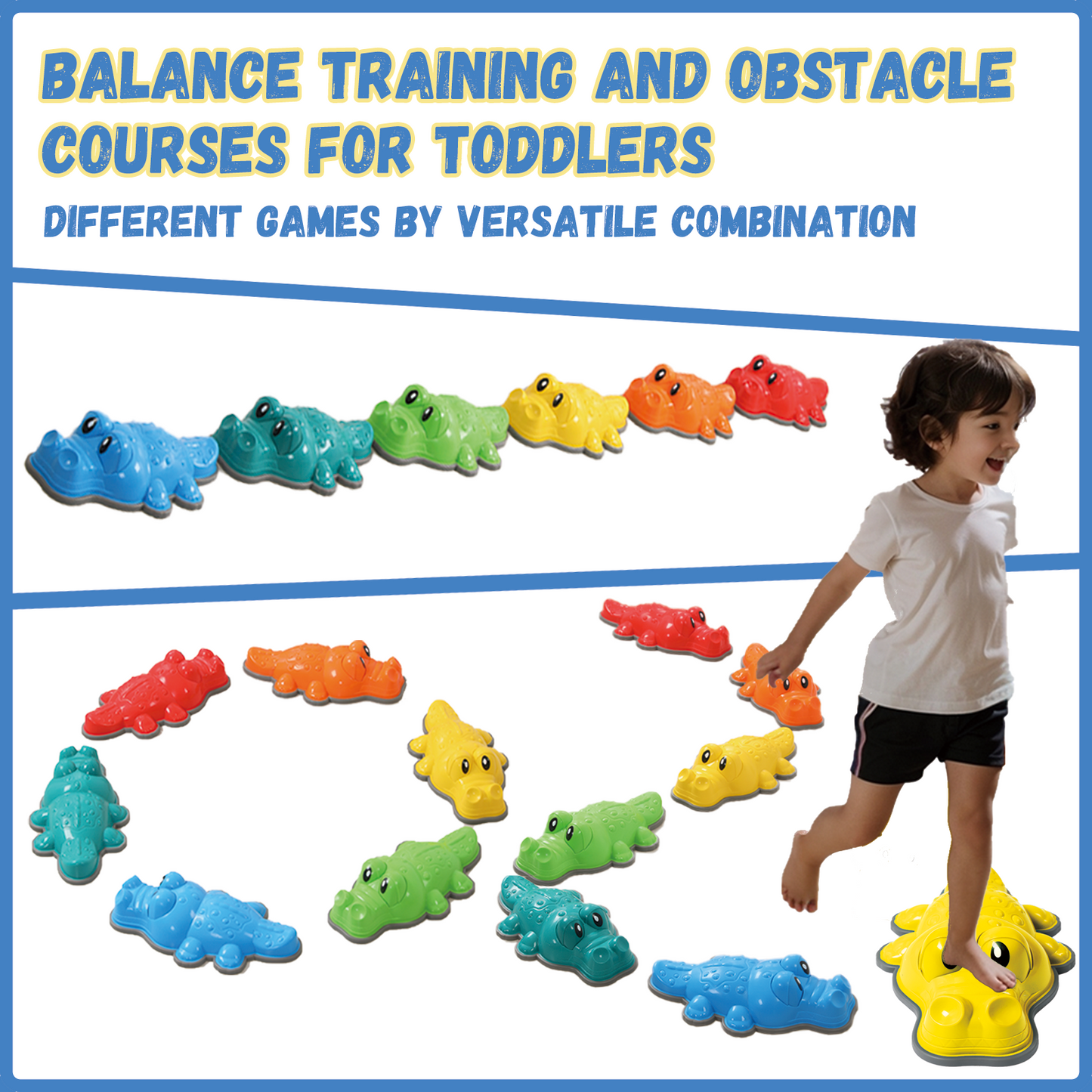 Stackable Balance Stepping Stone Training Set of Sensory Toy for Toddlers Entertainment and Exercise, Play “the floor is lava” Game, Kids Fitness Sensory Equipment for Gross Motor