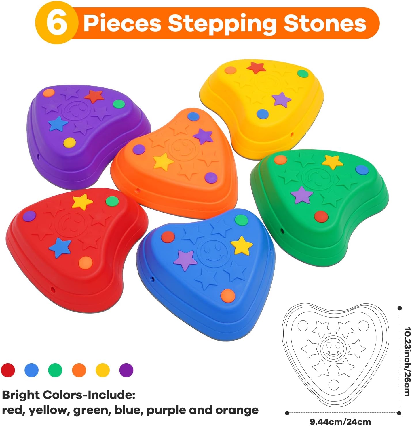 Stackable Balance Stepping Stone Set of Sensory Play Toy, Ideal Christmas Gift for Toddlers