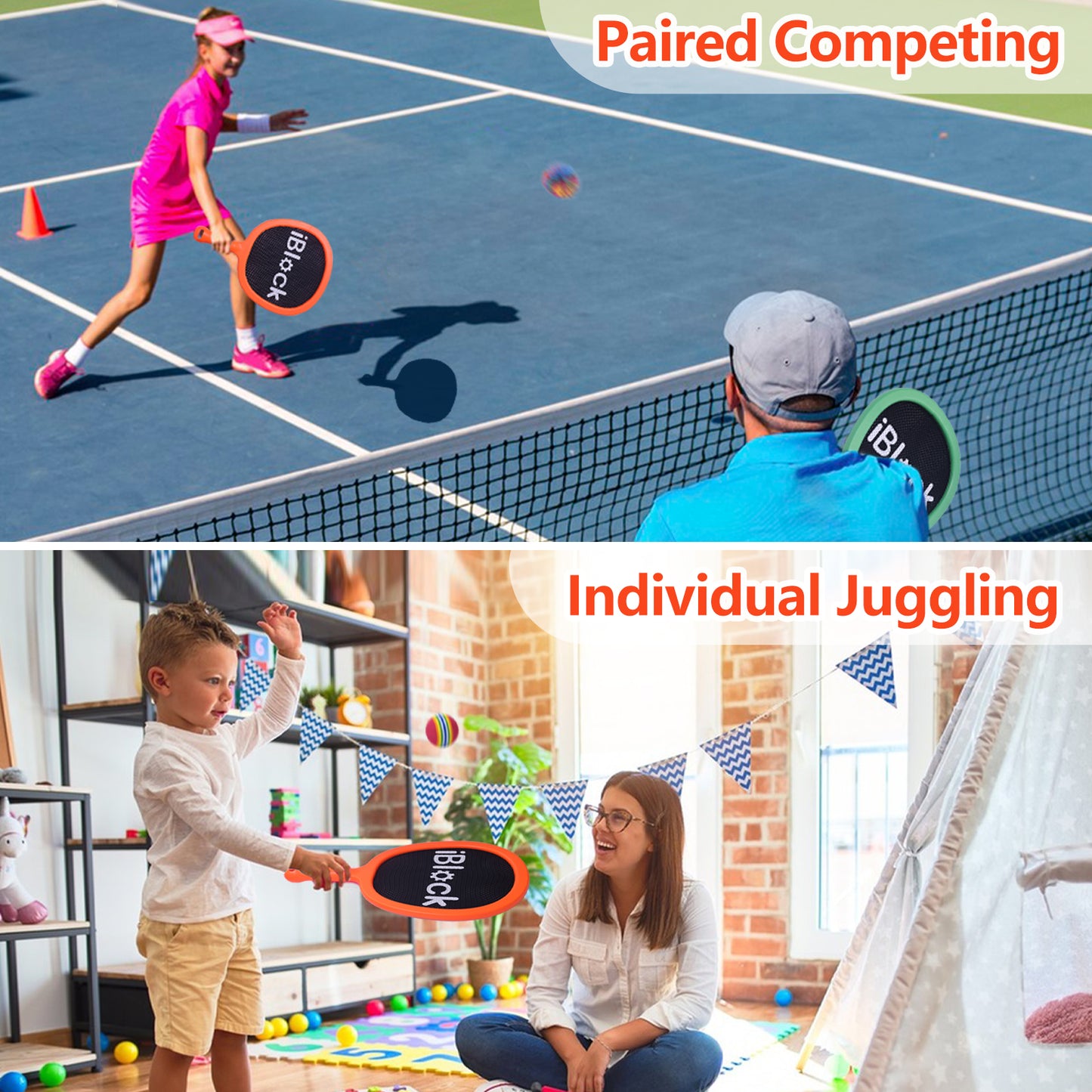 Happy Racket for Both Children and Adults Indoor or Outdoor Activities, Friendly to Beginners