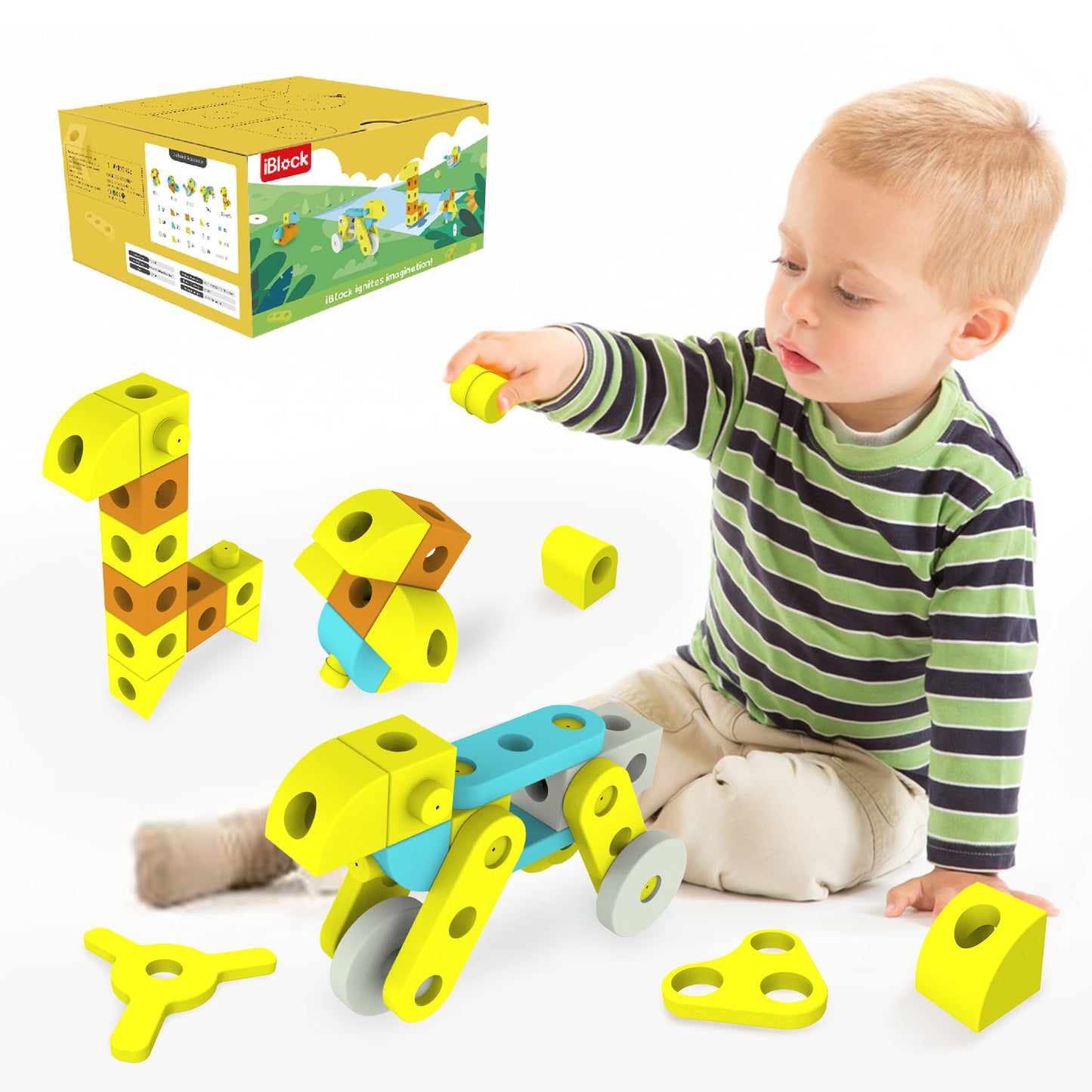 Giant Foam Building Block Set for Imaginative Construction and STEM Learning, Kid’s Safe and Entertaining Playset