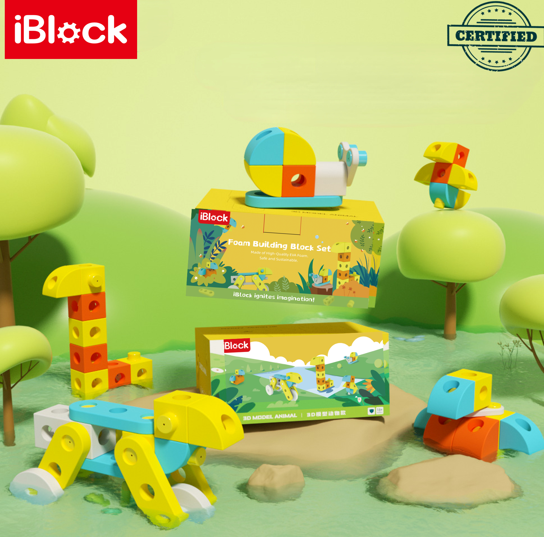 Giant Foam Building Block Set for Imaginative Construction and