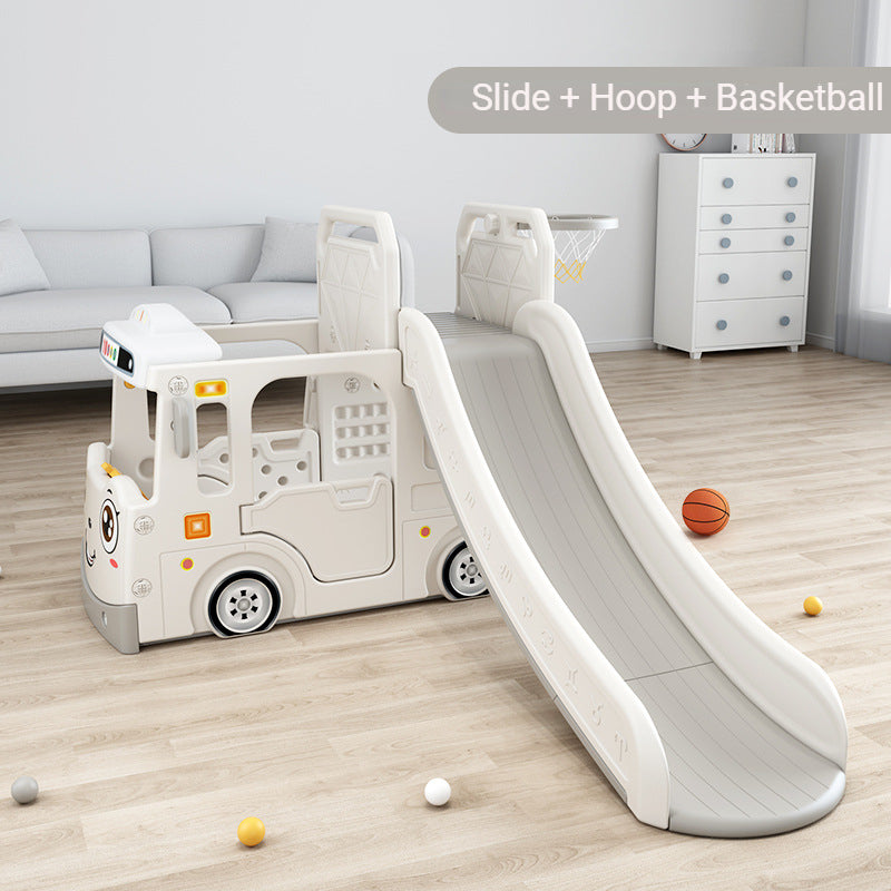 Children's Indoor Integrated Bus Slide and Swing Set for Play and Exercise